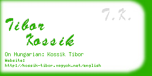 tibor kossik business card